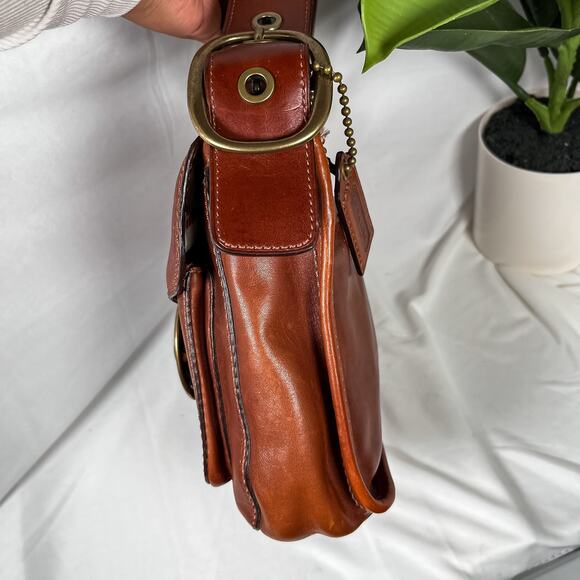 COACH Legacy Y2K Vintage F11418 Brown Leather Crossbody Brass Hardware - Picture 5 of 13